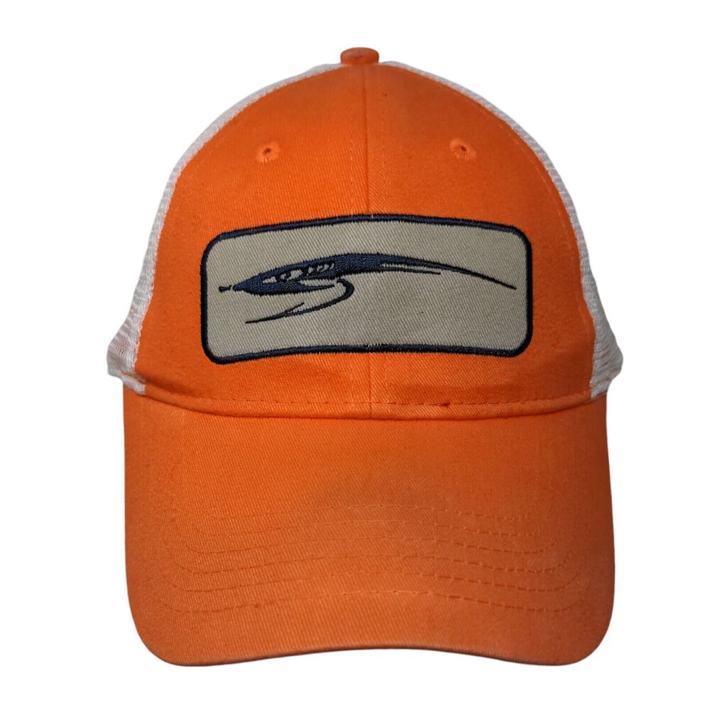 Spanish Fly Snapback Mesh Back Trucker Hat Orange One Size Colorblock Fishing